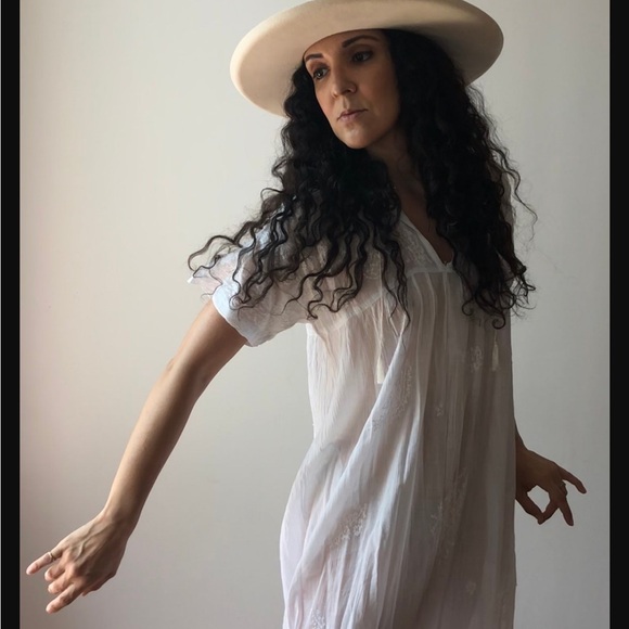 Deadstock Vintage Indian Cotton Gauze white dress - Picture 5 of 10